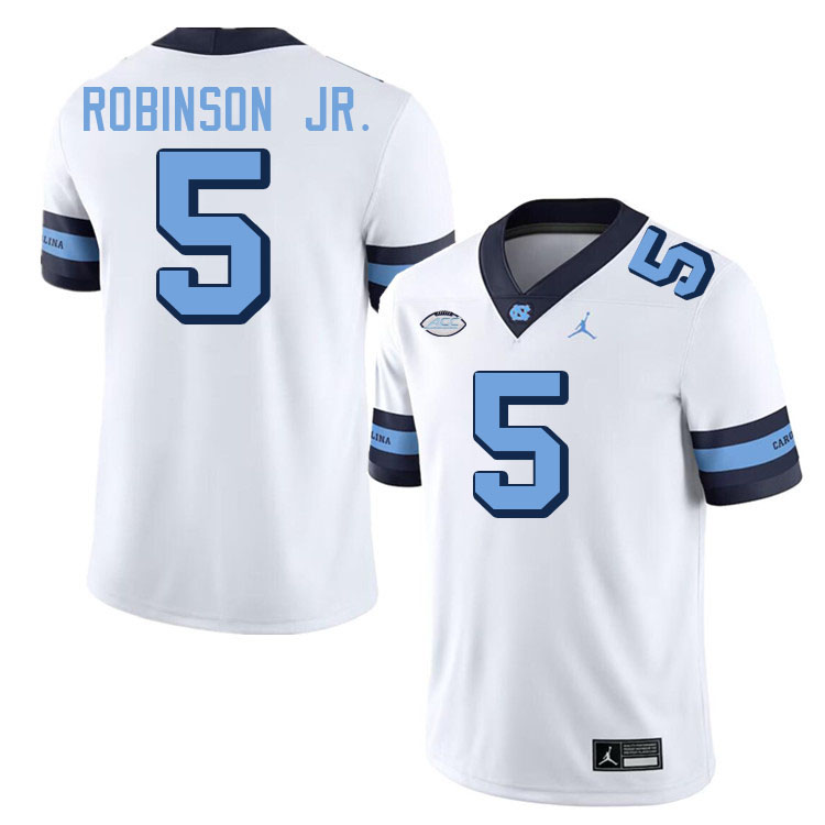 #5 Jason Robinson Jr. North Carolina Tar Heels College Football Jersey Stitched-Retro White